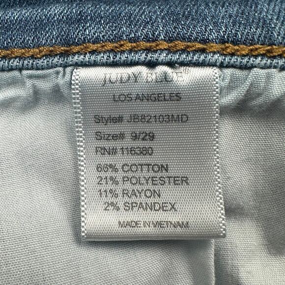 Judy Blue Jeans Womens 9/29 Blue Relaxed Fit Skinny Stretch Pockets Cropped - Picture 7 of 13